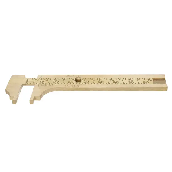 Economy Brass Gauge – 80mm (3.14”) Pocket Sized Slide Gauge – Measures in Both in Inches and Millimeters – Sliding Caliper Ruler – Non-Magnetic Measuring Tool {3}