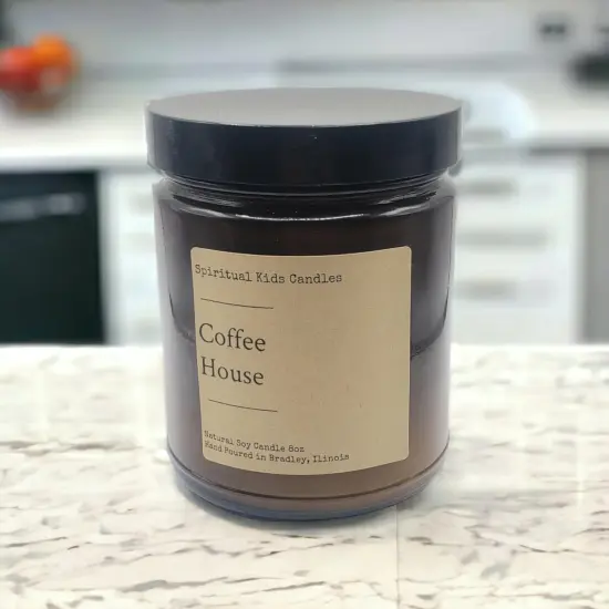 Coffee House Soy Candle 8oz 35-40 Hours Hand Poured with All Natural Soy Wax and Fragrant/ Essential Oils! {2}