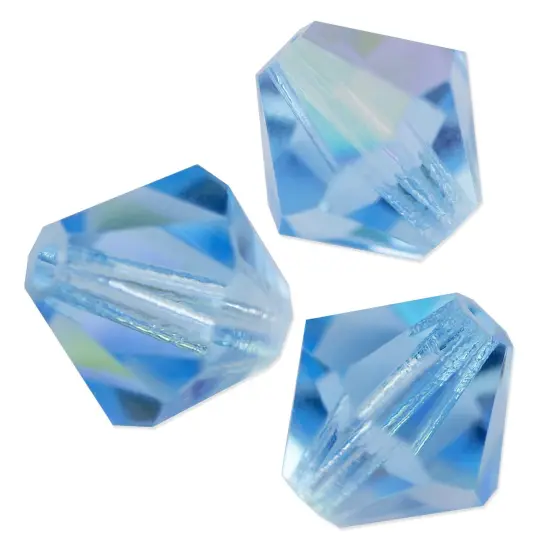 Preciosa Crystal Bicone Bead 4mm Aquamarine AB (Package of 50) {1}