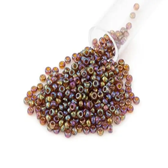 Miyuki Round Rocaille Seed Bead 11/0 Transparent Brown AB {3}