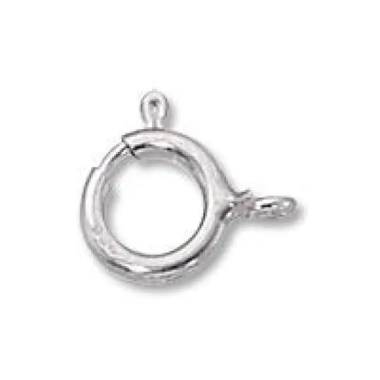 Spring Ring Clasp 7mm w/Open Ring Sterling Silver (1-Pc) {1}