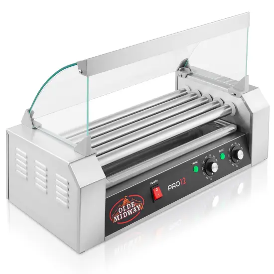 Olde Midway Electric Hot Dog Rollers with Cover, Commercial Grade Grill Cooker Machines {2}