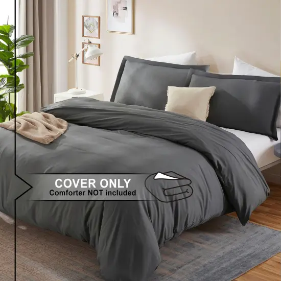 Nestl Double Brushed Microfiber Duvet Cover Set Gray {2}