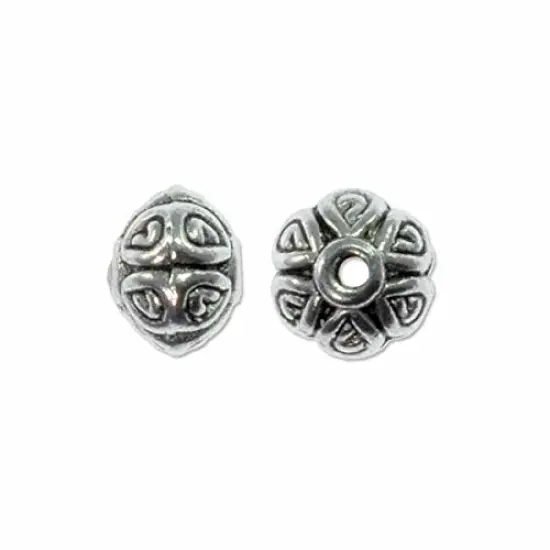 Decorative Cushion Bead 5x7mm Pewter Antique Silver Plated (Package of 2) {1}