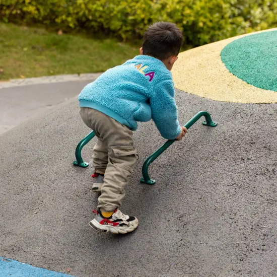 Green Metal Safety Grab Handles Set, Kids Outdoor Play House Hand Grip Bars for Jungle Gym Playground Set Accessory {4}