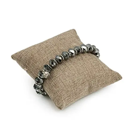 Pillow Jewelry Display 4" x 4" Burlap Braceletes and Watches {2}