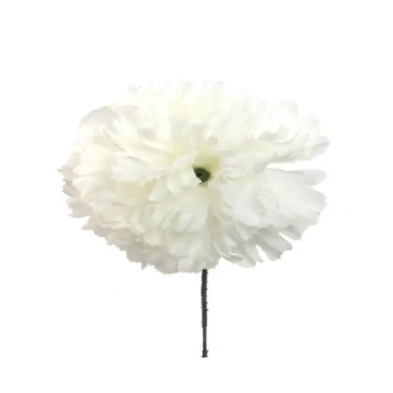 100-Pack: Cream White Silk Carnation Picks, 5" Stems, 4.25" Wide, Artificial Flowers, Floral Picks, Floral Home by Artificial Flowers {1}