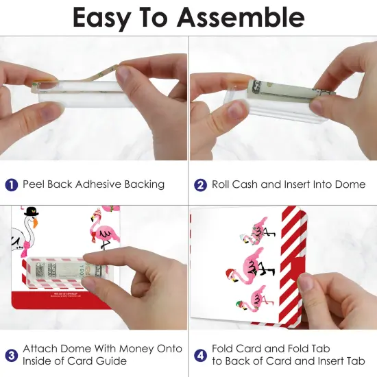 Big Dot of Happiness Flamingle Bells DIY Assorted Tropical Christmas Party Cash Holder Gift Funny Money Cards Set of 6 {4}
