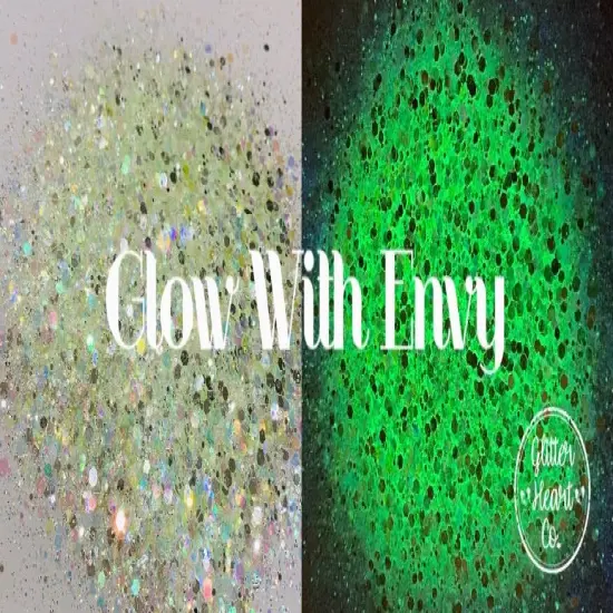 Polyester Glitter - Glow with Envy - Glow in the Dark by Glitter Heart Co.™ {3}