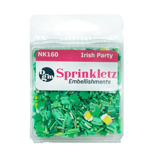 Buttons Galore Sprinkletz Embellishments for Crafts, Tiny Polymer Clay Shapes & Unique Designs - Irish Party- 3 Pack {2}