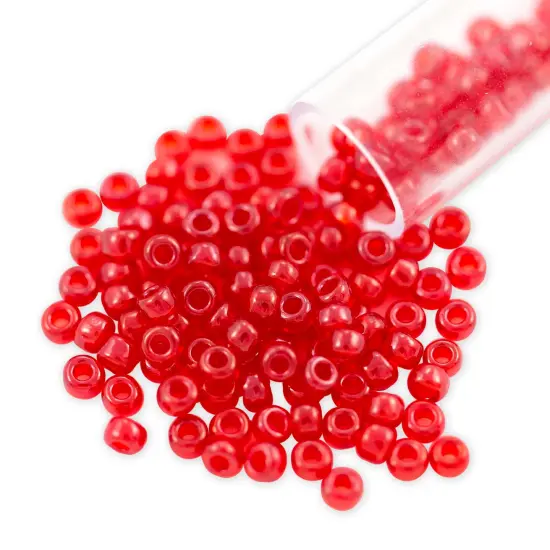 Miyuki Round Rocaille Seed Bead 8/0 Transparent Luster Red {1}