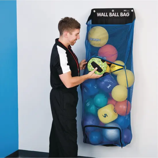 S&S Worldwide Easy Access Zippered Wall Ball Storage Bag, 56&rdquo; x 21&rdquo; x 11&rdquo;. Convenient Ball Storage Solution for Garage/Home. {2}