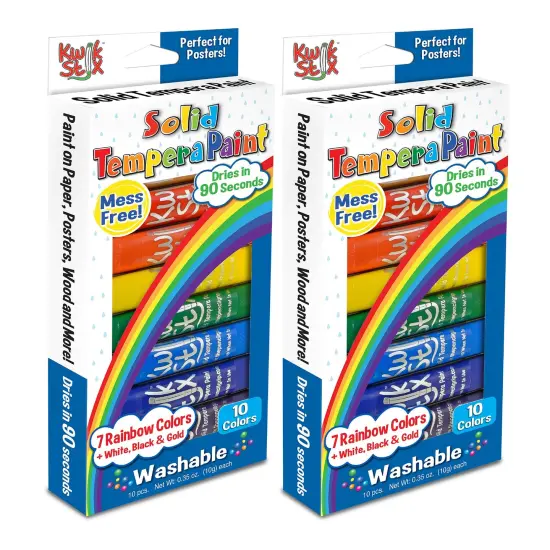 Tempera Paint Sticks, Rainbow Colors, 10 Per Pack, 2 Packs {1}