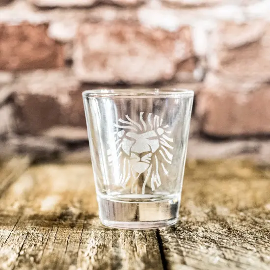 2oz Lion Portrait Shot glass {3}