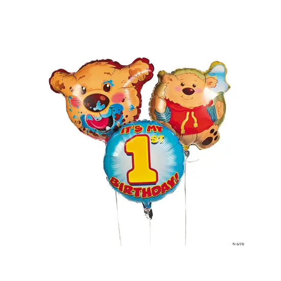 1st Birthday Bear Mylar Balloonst - 3 Pc. {3}