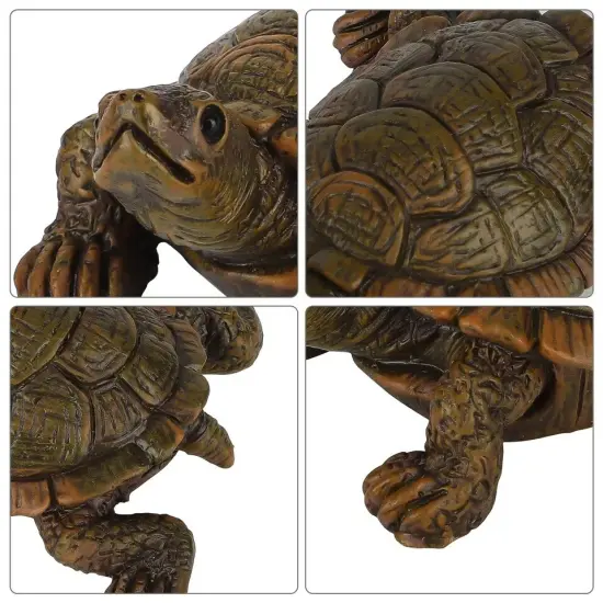 2Pcs Garden Tortoise Statue Turtle Figurine Lawn Art Ornament Patio Home Decor {2}
