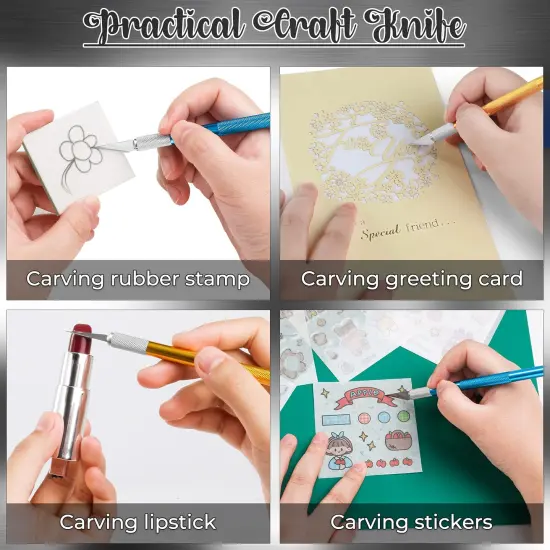 Exacto Knife, 2 Exacto Knives with 40 Spare Exacto Blades, Craft Knife, Hobby Knife, Precision Knife, Exacto Knife Set for Crafts, Arts, Modeling, Scrapbooking, Exacto Knife Blades (#11#16#17) {4}