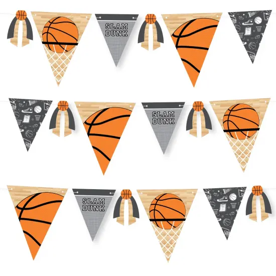Big Dot of Happiness Nothin' But Net - Basketball - DIY Baby Shower or Birthday Party Pennant Garland Decoration - Triangle Banner - 30 Pieces {1}