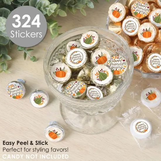 Big Dot of Happiness Fall Friends Thanksgiving - Friendsgiving Party Small Round Candy Stickers - Party Favor Labels - 324 Count {3}