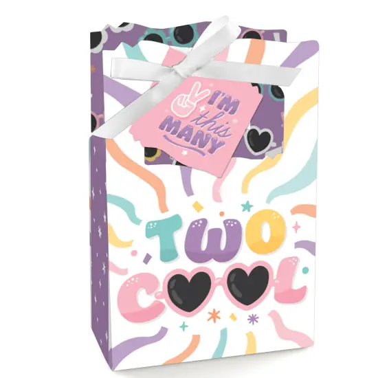 Big Dot of Happiness Two Cool - Girl - Pastel 2nd Birthday Party Favor Boxes - Set of 12 {1}