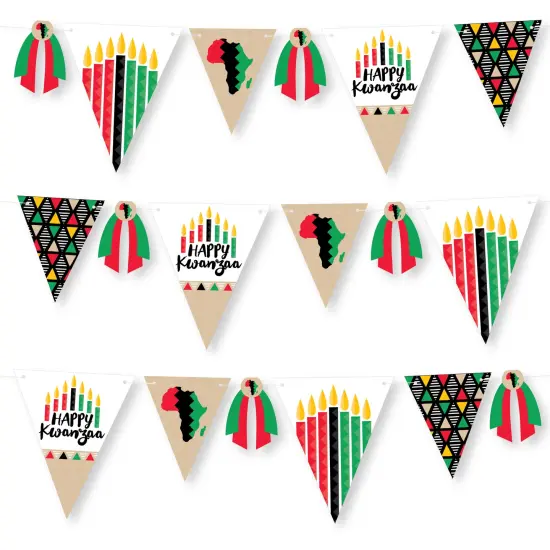 Big Dot of Happiness Happy Kwanzaa - DIY Party Pennant Garland Decoration - Triangle Banner - 30 Pieces {1}
