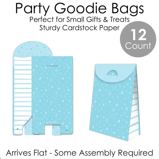 Big Dot of Happiness Blue Confetti Stars - Simple Gift Favor Bags - Party Goodie Boxes - Set of 12 {7}