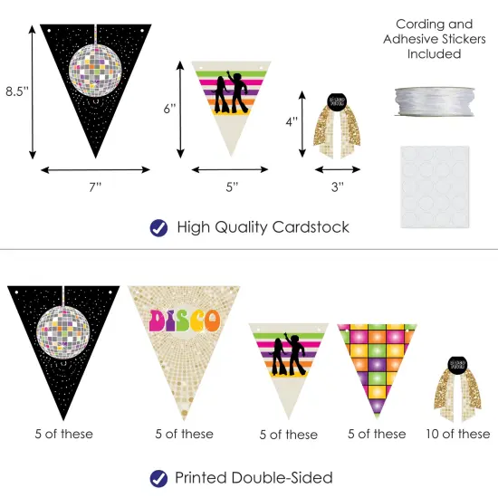 Big Dot of Happiness 70's Disco - DIY 1970s Disco Fever Party Pennant Garland Decoration - Triangle Banner - 30 Pieces {4}