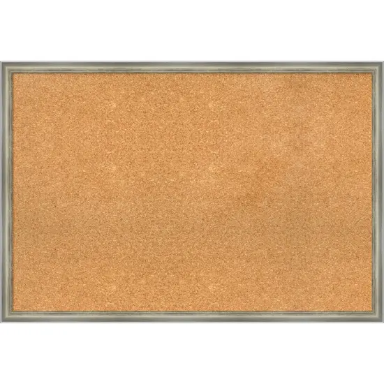Salon Scoop Wood Framed Corkboard, Natural Cork Silver {1}