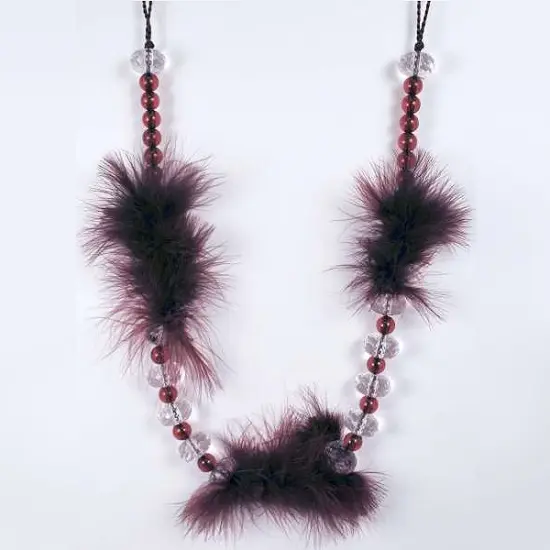 Charisse Feather/Bead Tieback Chocolate {1}