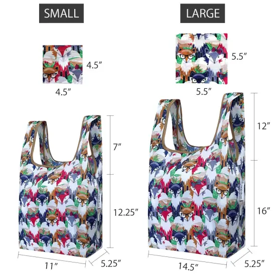 Wrapables JoliBag Collection Reusable Shopping Bag (Set of 2) Clever Foxes {2}