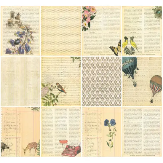 Wrapables 6x6 Decorative Single-Sided Scrapbook Paper for Arts & Crafts Projects, Scrapbooking, Card-Making Animals & Notes {3}