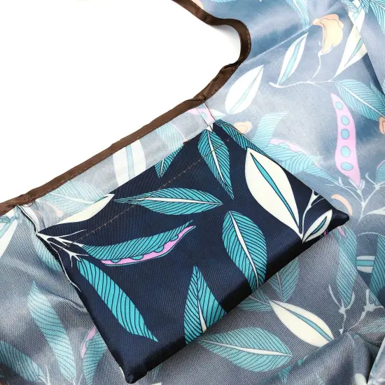 Wrapables Large & Small Foldable Tote Nylon Reusable Grocery Bags, Set of 2 Foliage {4}