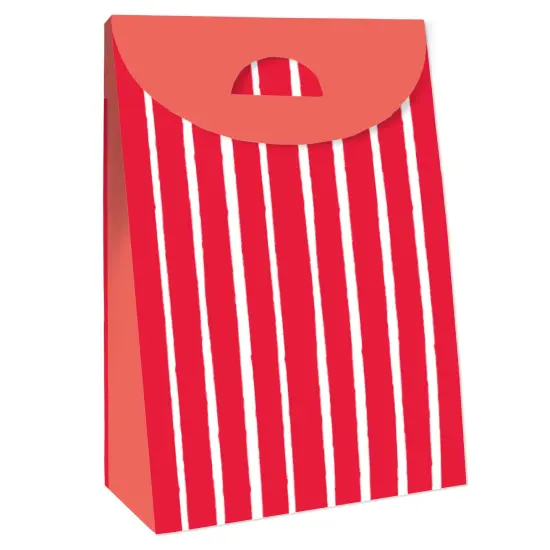 Big Dot of Happiness Red Stripes - Simple Gift Favor Bags - Party Goodie Boxes - Set of 12 {4}
