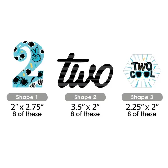 Big Dot of Happiness Two Cool - Boy - DIY Shaped Blue 2nd Birthday Party Cut-Outs - 24 Count {4}