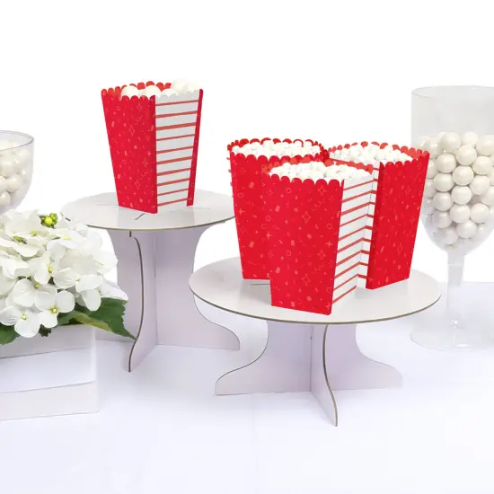 Big Dot of Happiness Red Confetti Stars - Simple Party Favor Popcorn Treat Boxes - Set of 12 {4}