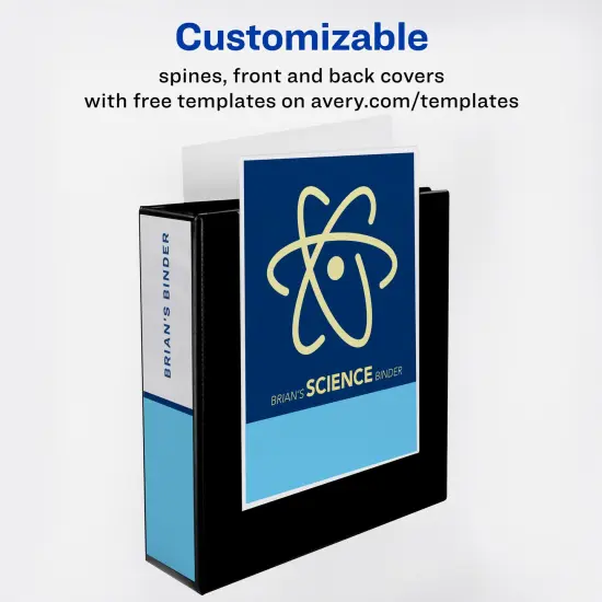 Avery Heavy-Duty View 3 Ring Binder, 3" One Touch EZD Rings, 3.5" Spine, 1 Black Binder (79693) - 4 Pack {3}