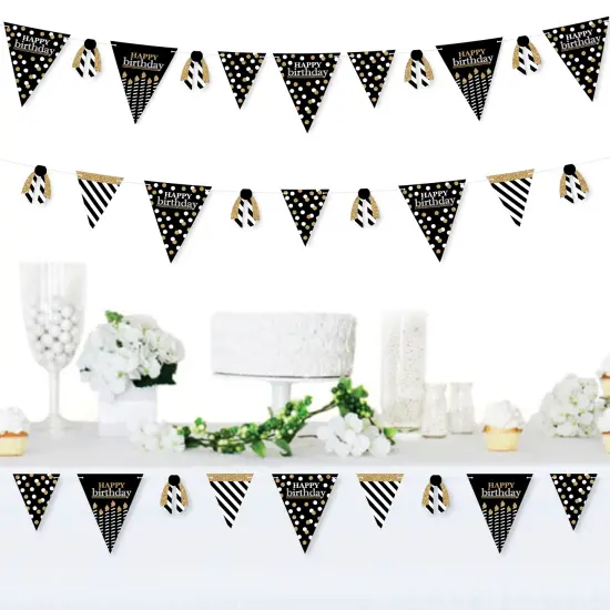Big Dot of Happiness Adult Happy Birthday - Gold - DIY Birthday Party Pennant Garland Decoration - Triangle Banner - 30 Pieces {3}