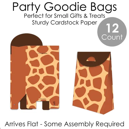 Big Dot of Happiness Giraffe Print - Safari Gift Favor Bags - Party Goodie Boxes - Set of 12 {7}