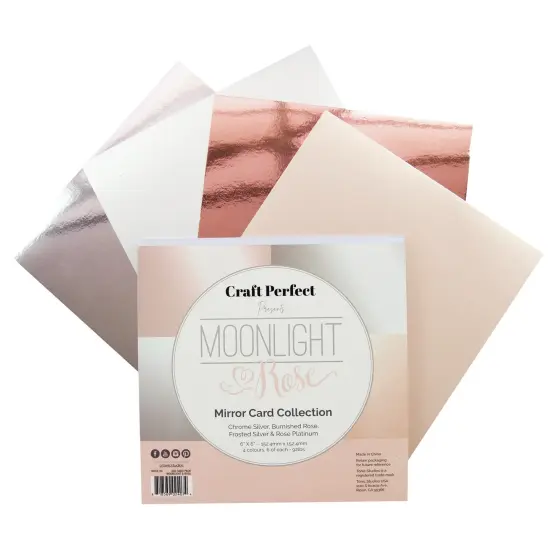 Craft Perfect Mirror Cardstock 6"X6" 24/Pkg-Moonlight Rose {3}