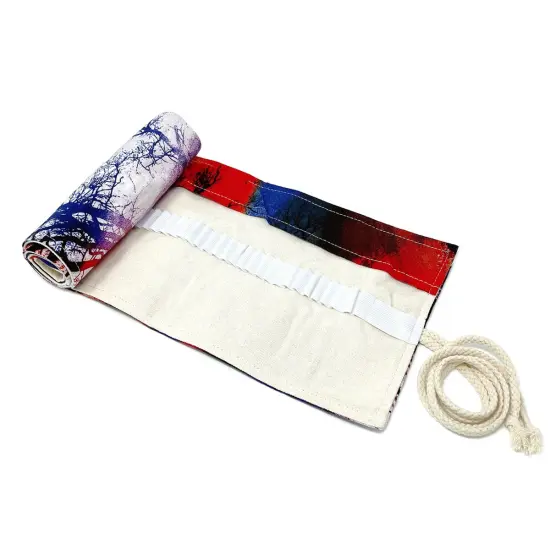 Wrapables Pencil Roll Organizer, Colored Pencil Wrap Pouch (72 slots) Dusk {2}