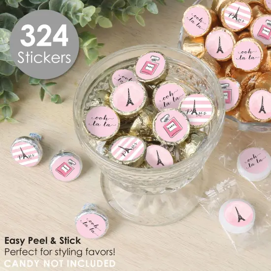 Big Dot of Happiness Paris, Ooh La La - Paris Themed Baby Shower or Birthday Party Small Round Candy Stickers - Party Favor Labels - 324 Count {3}