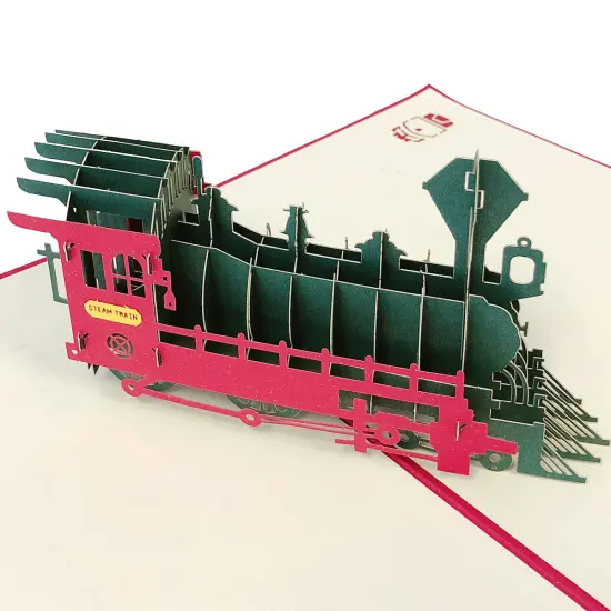 Wrapables (Set of 4) 3D Pop-Up Greeting Cards for Birthday, Thank you, Anniversary, Wedding, Holidays Train Ship Plane {2}