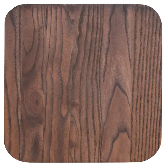 Merrick Lane Dalton Series Backless Metal Dining Stool with Wooden Seat for Indoor Use Green {6}