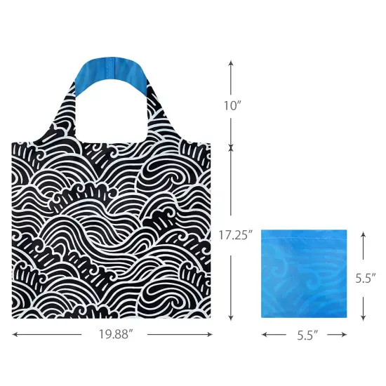 Wrapables AllyBag Collection Reusable Shopping Bag Navy Swirls {2}