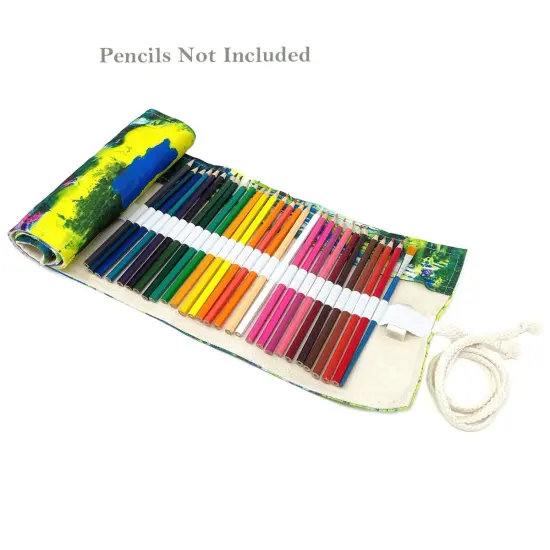 Wrapables Pencil Roll Organizer, Colored Pencil Wrap Pouch (72 slots) Green Scream {4}