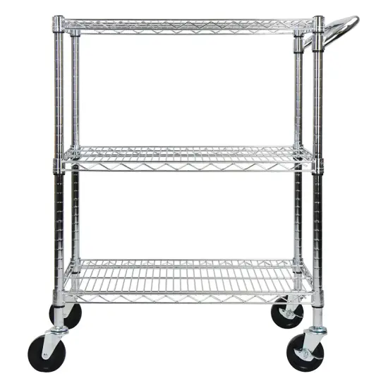 Oceanstar 3 Tier Heavy Duty All-Purpose Utility Cart Silver {3}