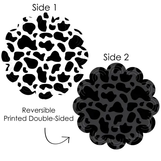 Big Dot of Happiness Cow Print - Farm Animal Party Round Table Decorations - Paper Chargers - Place Setting For 12 {4}