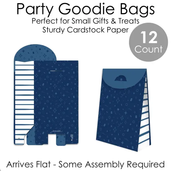 Big Dot of Happiness Navy Confetti Stars - Simple Gift Favor Bags - Party Goodie Boxes - Set of 12 {7}