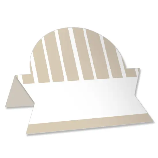 Big Dot of Happiness Tan Stripes - Simple Party Decorations Tent Buffet Card - Table Setting Name Place Cards - Set of 24 {1}