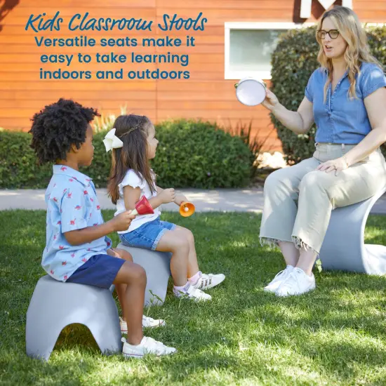 Ayana Stool Set, Flexible Seating, 4-Pack Light Grey {3}